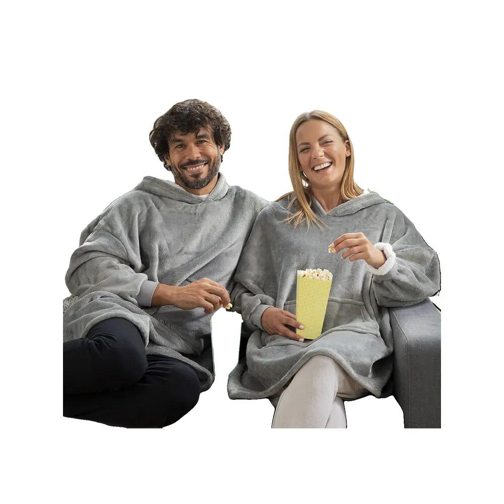 Sweat-shirt à capuche InnovaGoods em polaire oversize Cinza/Branco 9/10