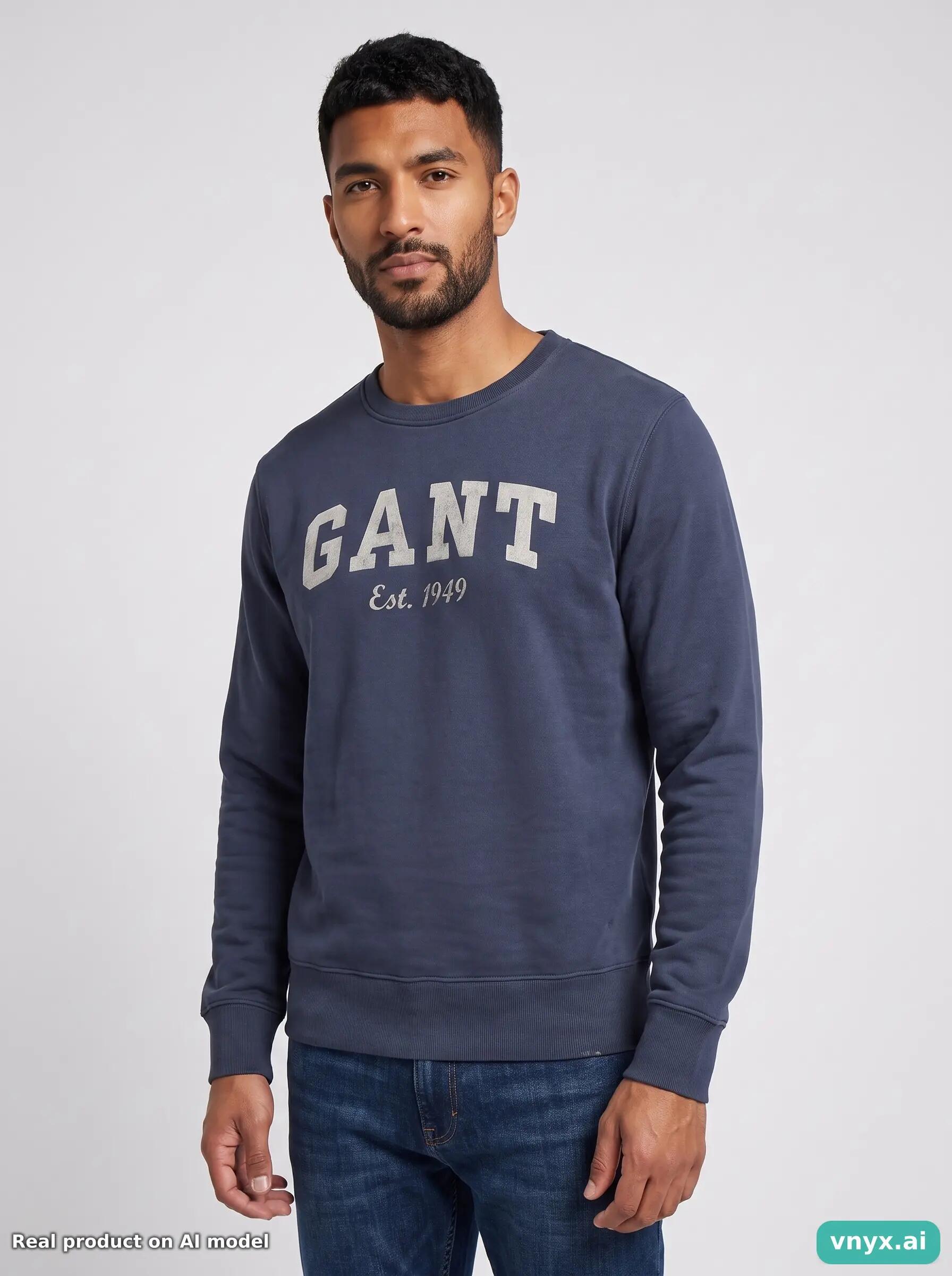 Second Life - Vintage Gant Navy Sweatshirt Men M 5/5