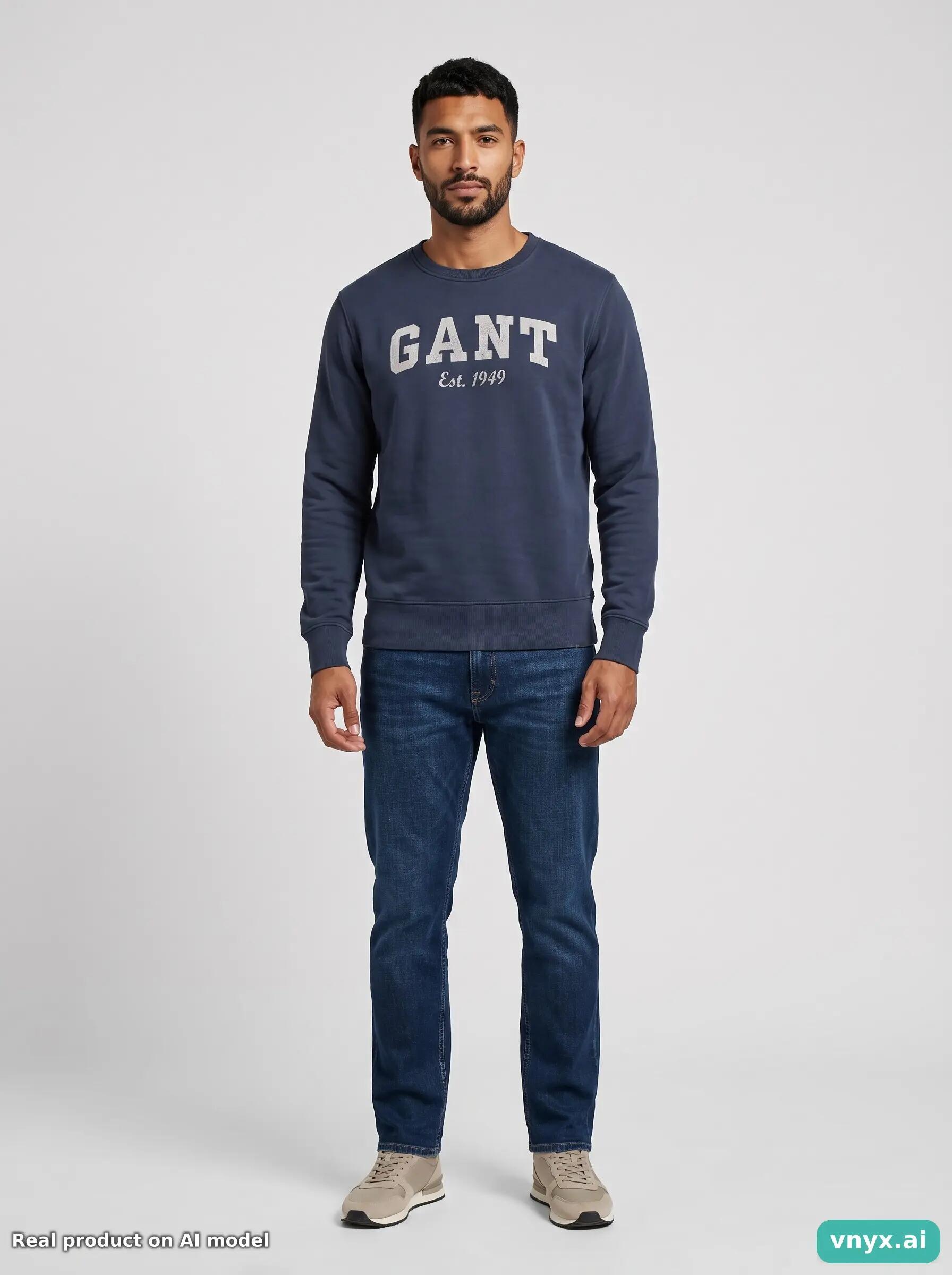 Second Life - Vintage Gant Navy Sweatshirt Men M 3/5