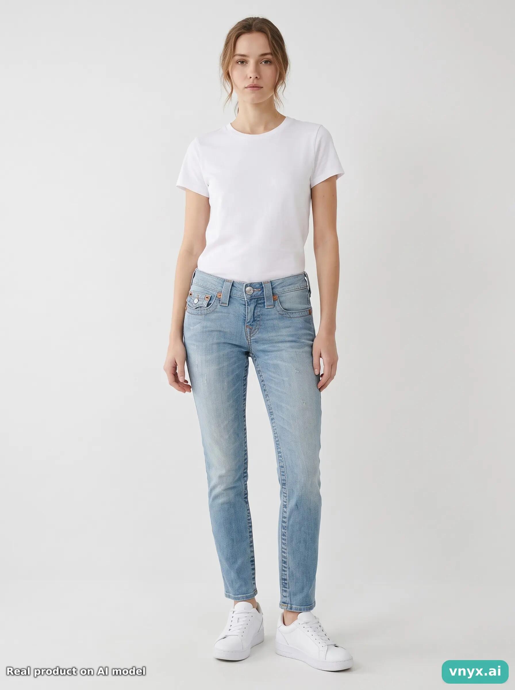 Second Life - True Religion Lizzy Light Blue Jeans Women W27 3/6