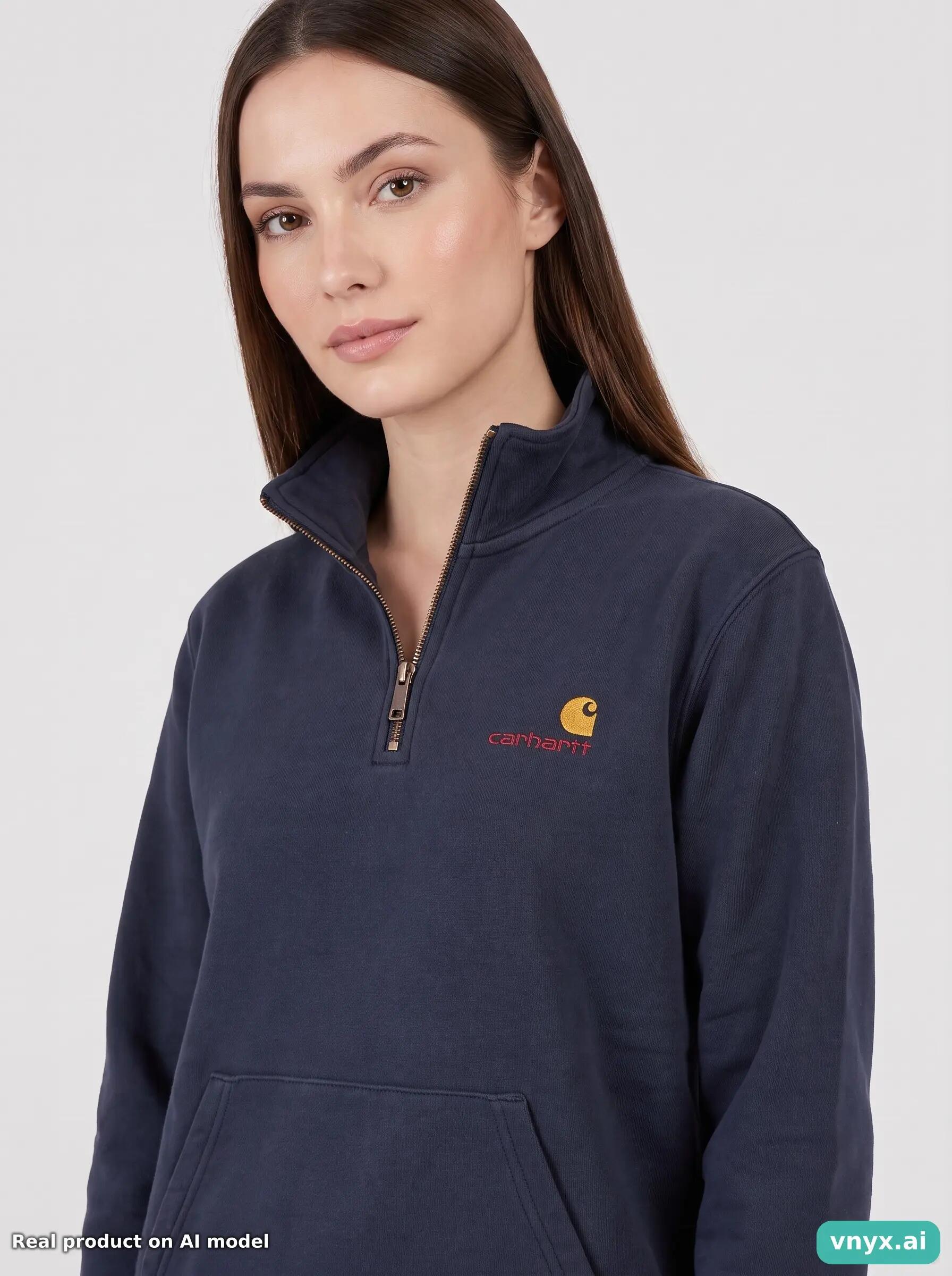 Second Life - Carhartt Sweatshirt in Navy Blue size W22 5/5