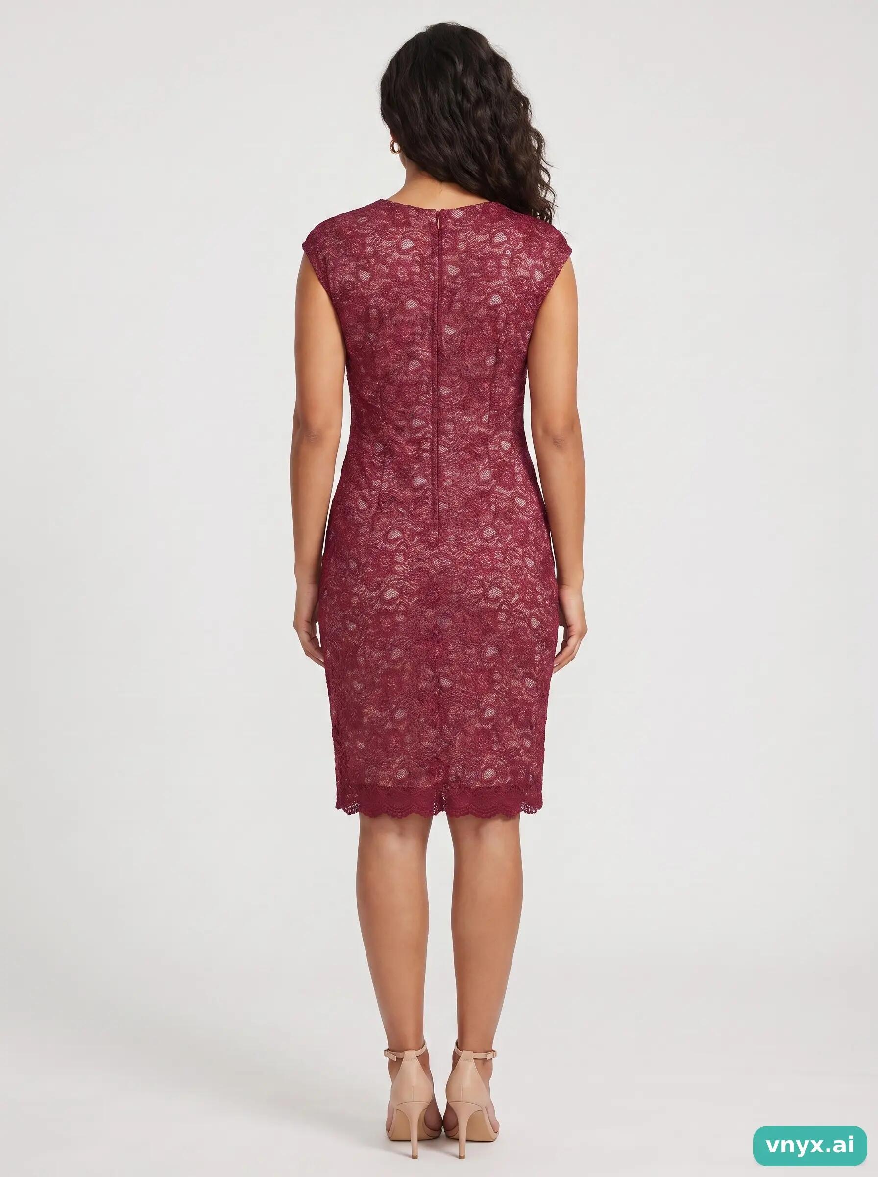 Second Life - Vintage JAEGER Burgundy Occasion Dress Women XL 3/5