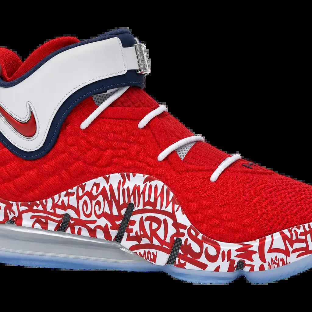 Herren - Basketballschuhe - Nike LeBron 17 - Red Graffiti - Rot