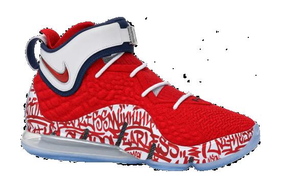 Scarpe da basket uomo - Nike LeBron 17 - Graffiti rosso - rosso