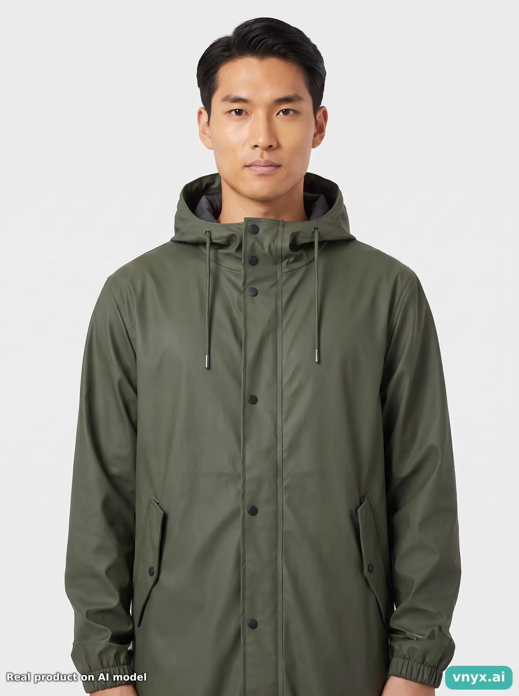 Second Life - Vintage RAINS Olive Green Outdoor Jacket Men M 5/5