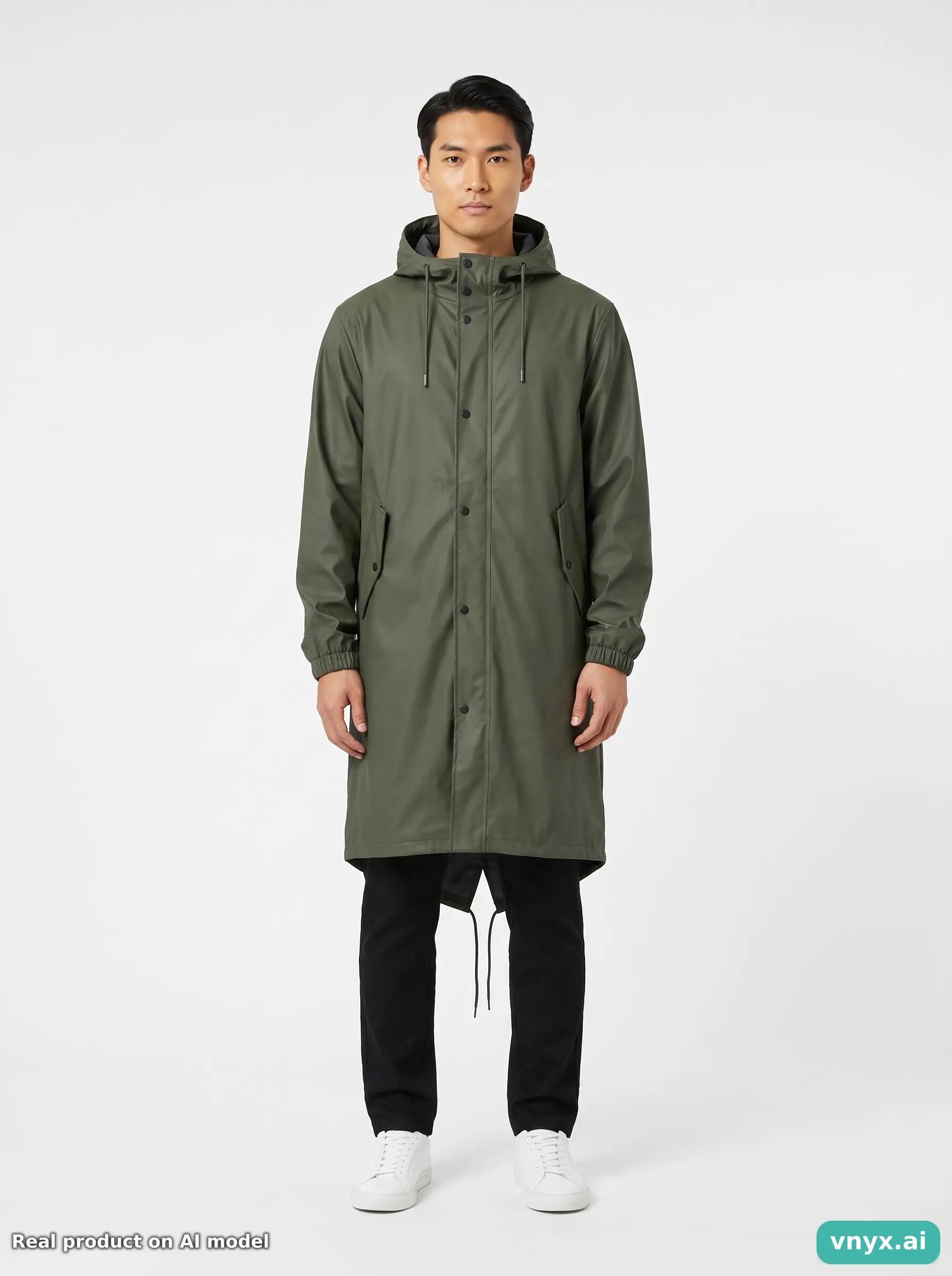 Second Life - Vintage RAINS Olive Green Outdoor Jacket Men M 3/5