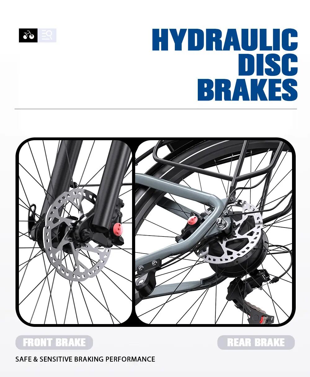 Stads elektrische fiets ONESPORT WT05, Accu 36V 18,2Ah, Band 27,5" 8/8