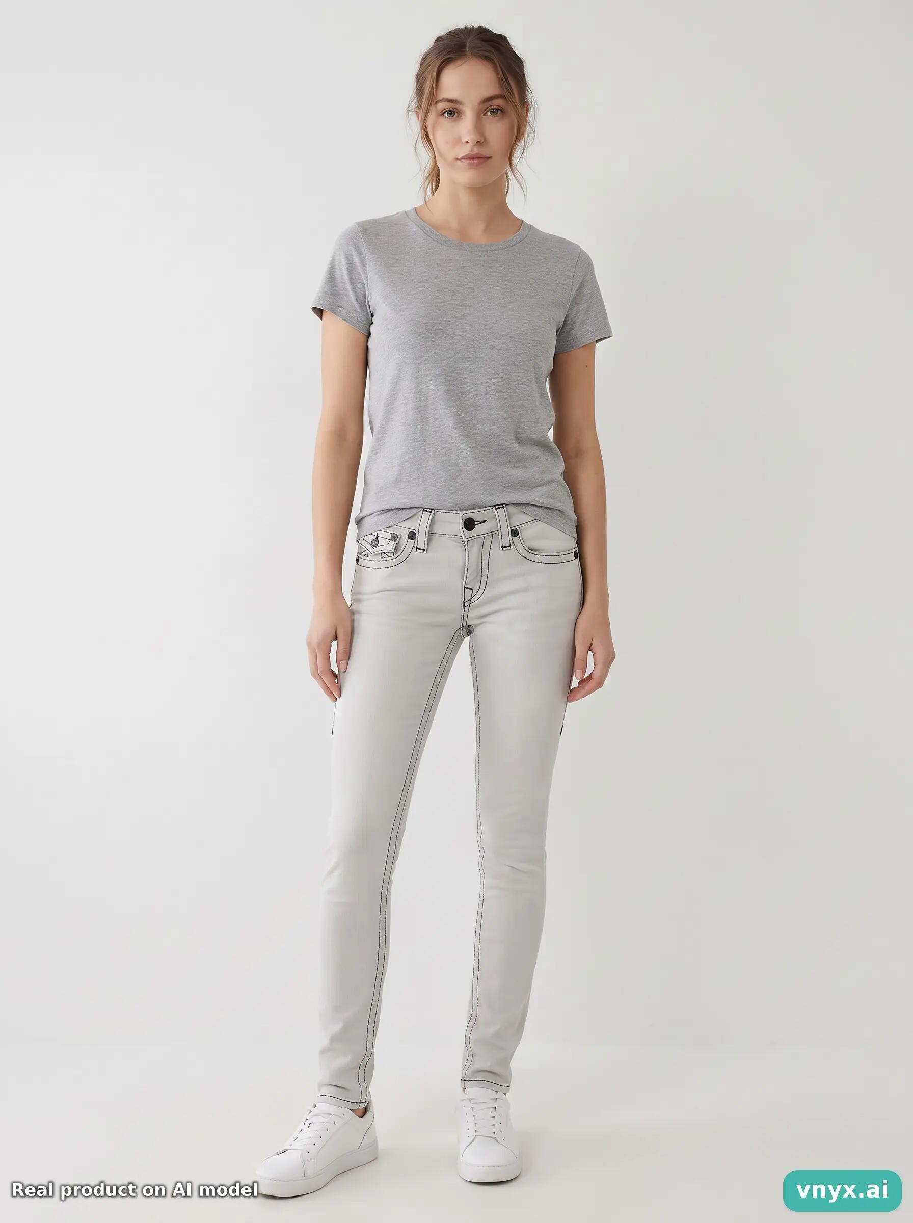 Second Life - Vintage True Religion Neutral Skinny Jeans Trousers Women 29 L33 4/5