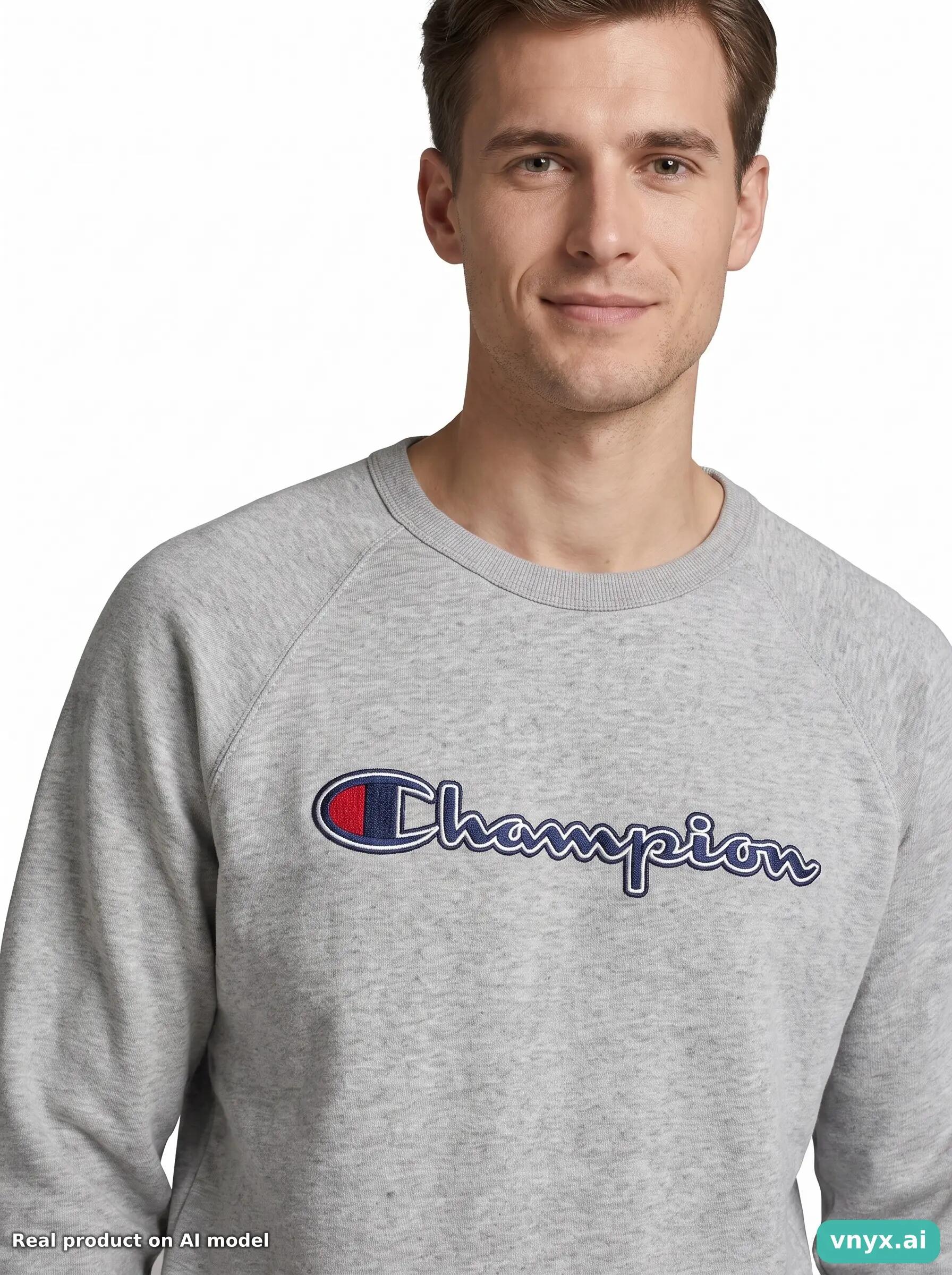 Second Life - Vintage Champion Grey Sweatshirt Men S 5/5