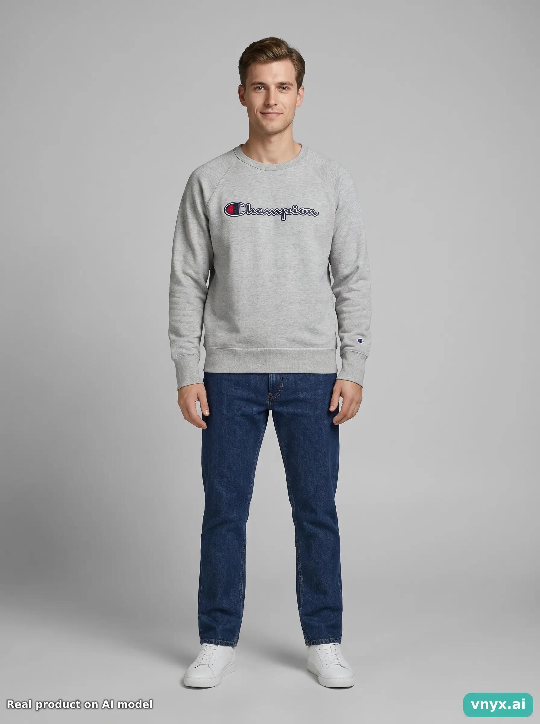 Second Life - Vintage Champion Grey Sweatshirt Men S 3/5
