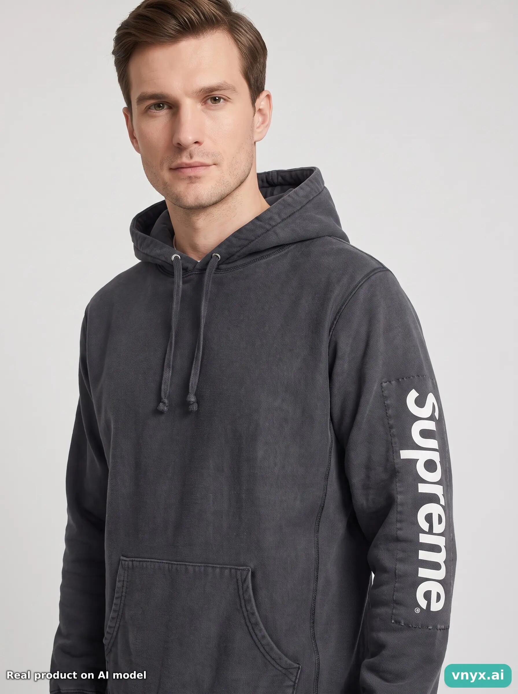 Second Life - Vintage Supreme Black Hoodie Men M 5/5