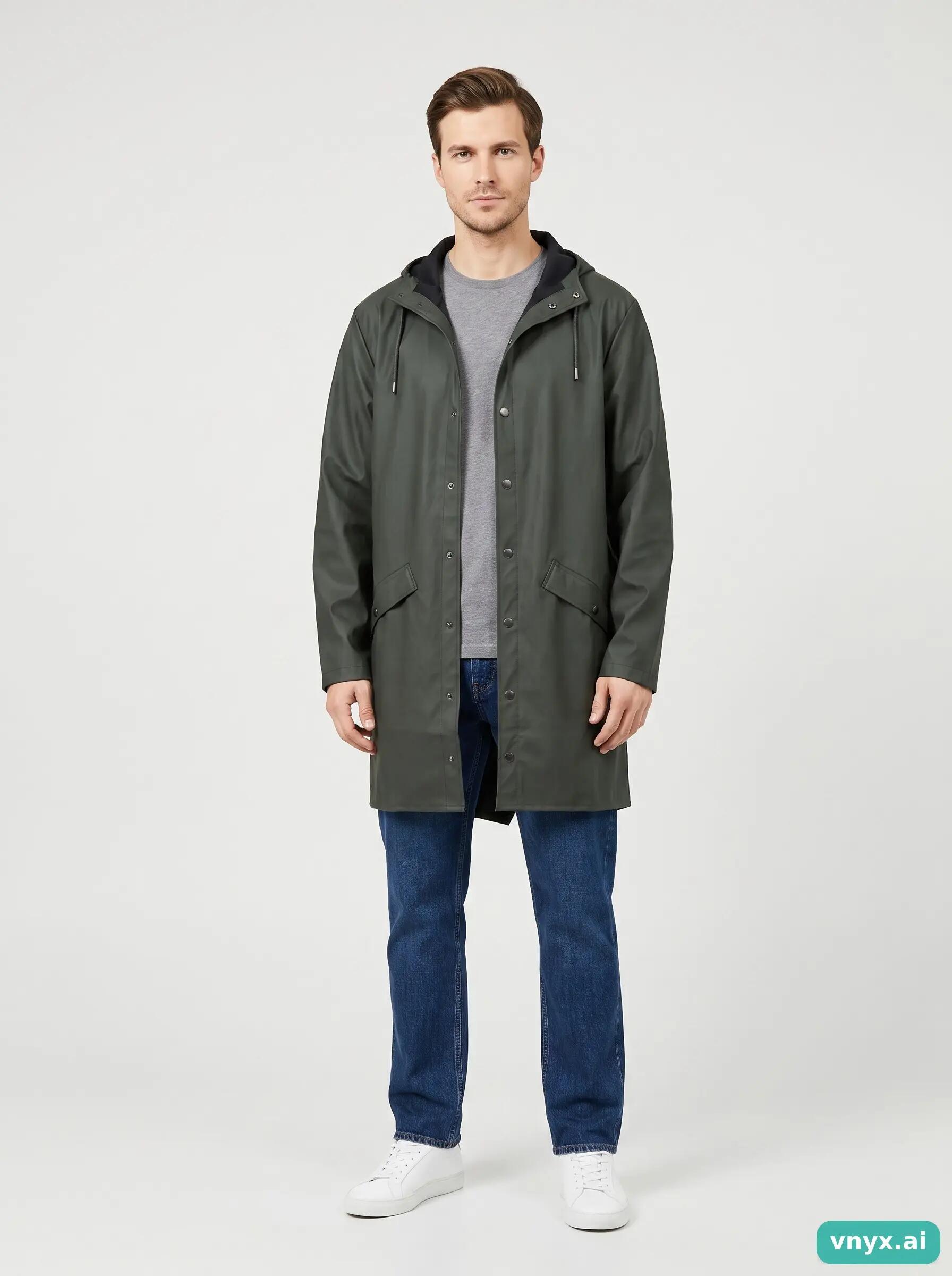 Second Life - RAINS Olive Outdoor Jacket Men XS 3/5