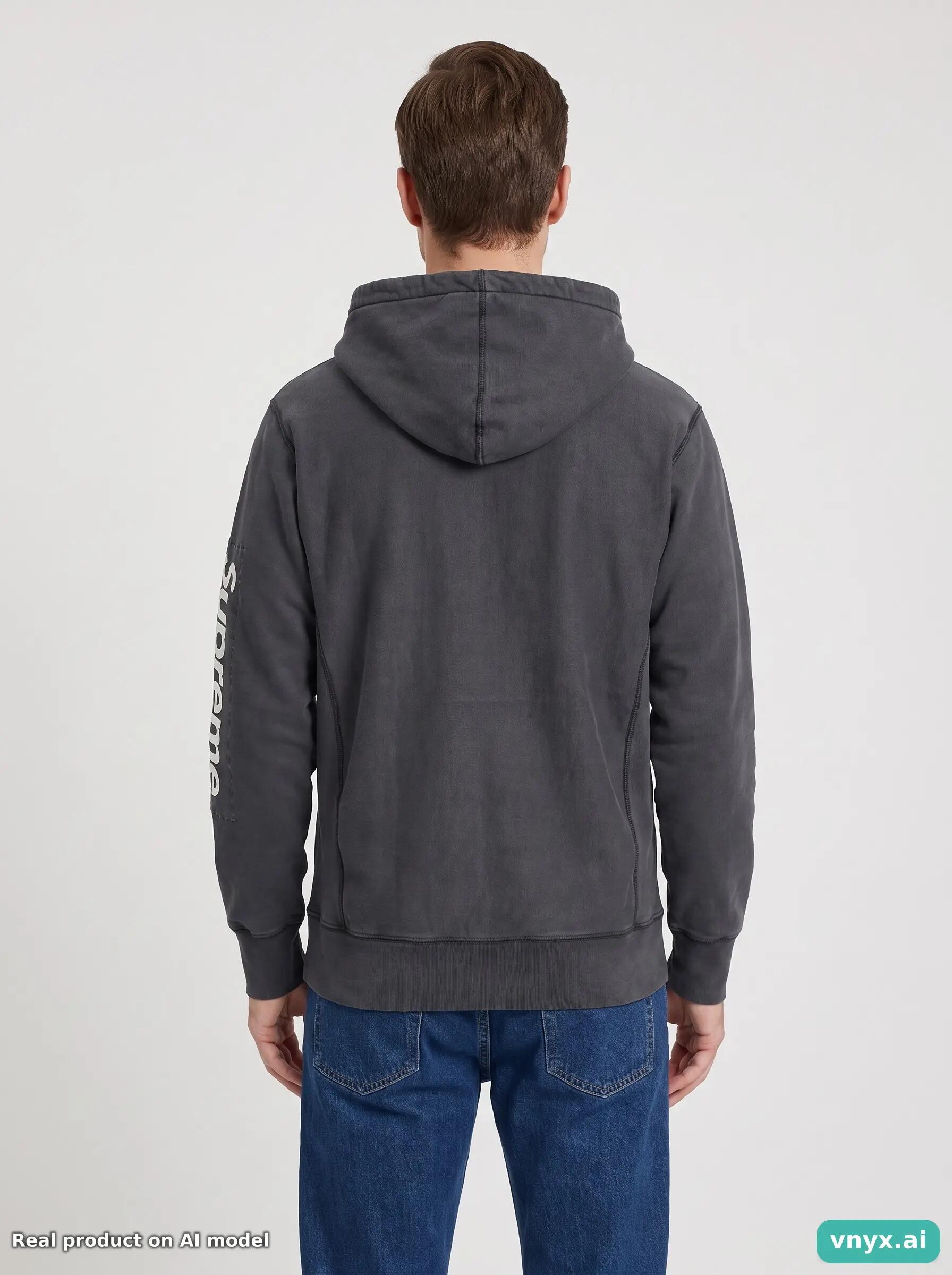 Second Life - Vintage Supreme Black Hoodie Men M 2/5