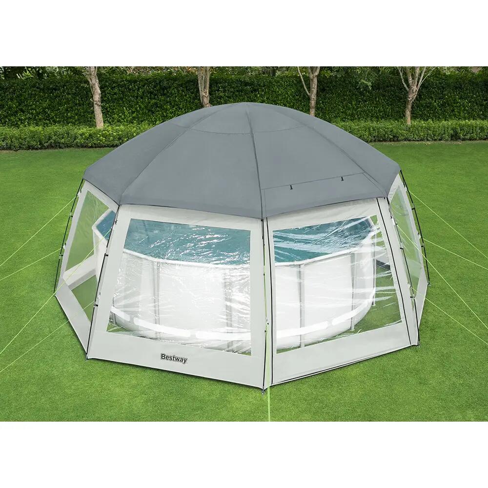 Bestway Dôme de protection pour piscine hors-sol ronde diamètre 4.88 m max 2/7