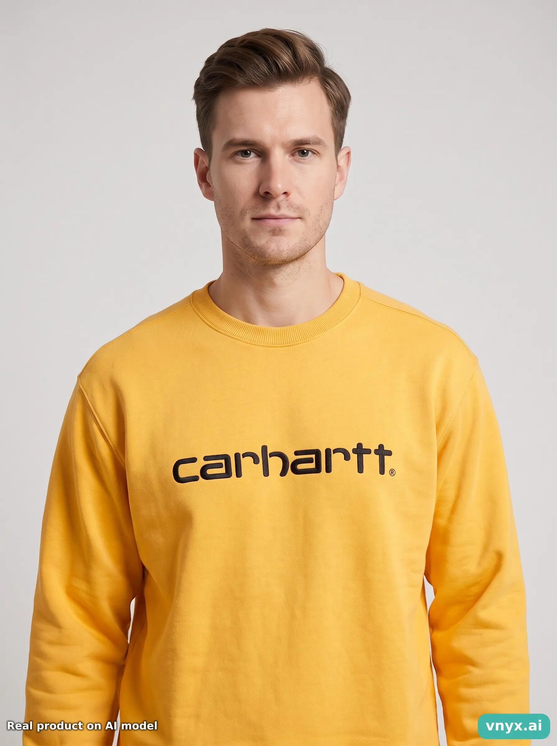 Second Life - Vintage Carhartt Orange Sweatshirt Men M 5/5