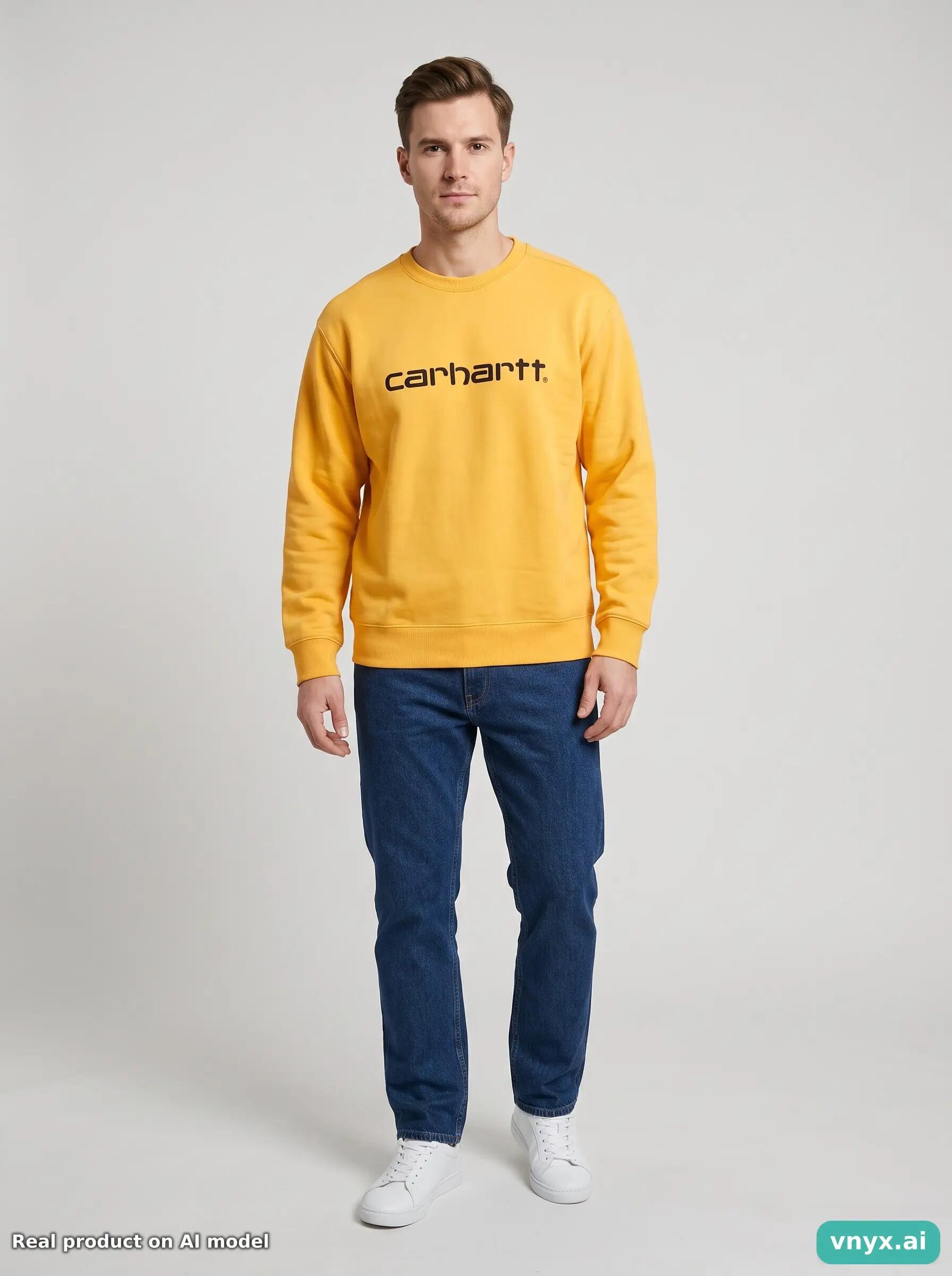 Second Life - Vintage Carhartt Orange Sweatshirt Men M 3/5