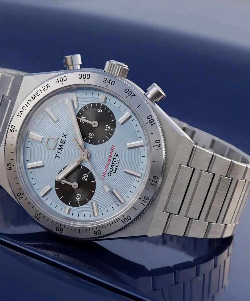 Timex Chronograph Uhr Silber/Blau TW2Y92400 4/6