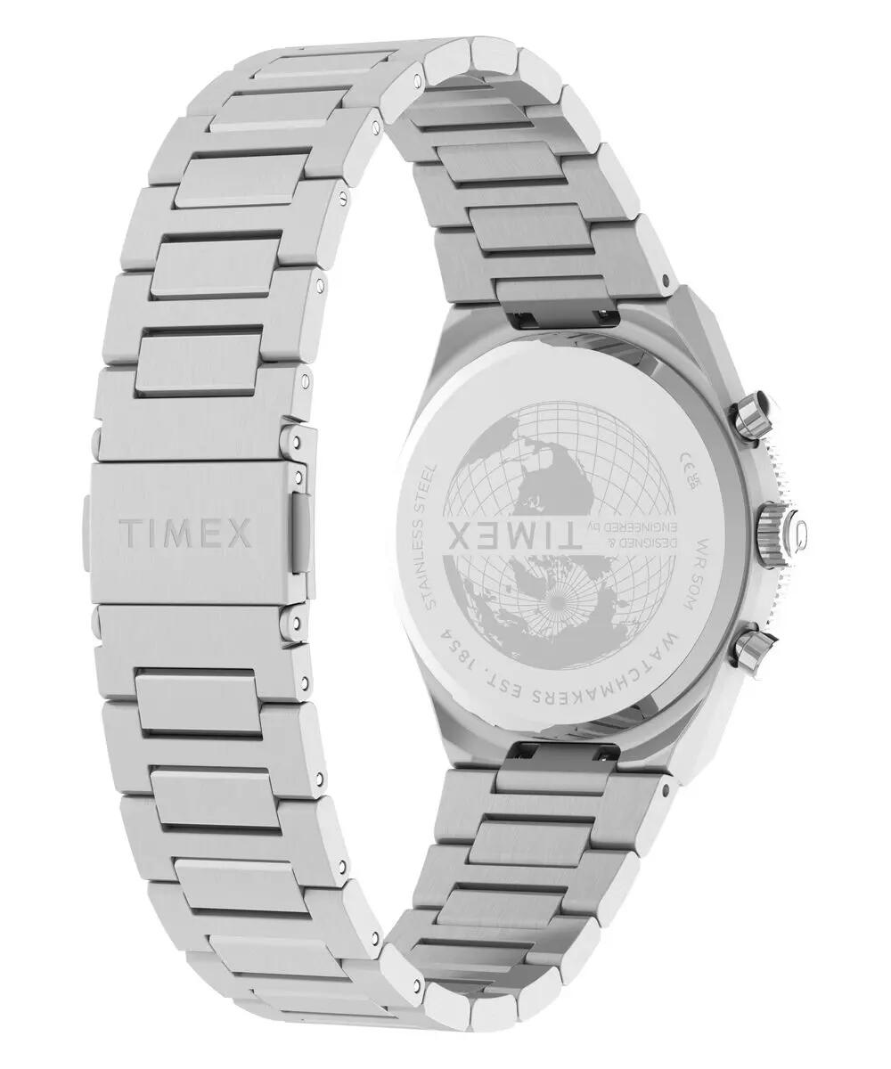 Timex Chronograph Uhr Silber/Blau TW2Y92400 3/6