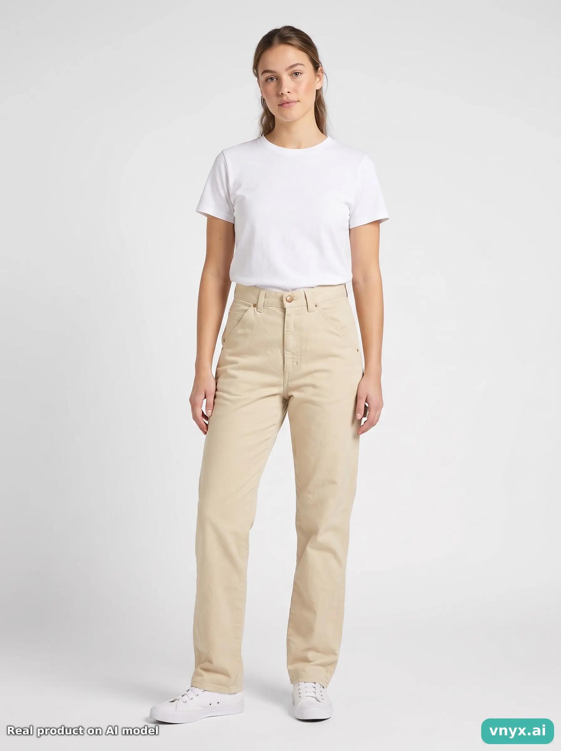 Second Life - Vintage Lee Soft Beige Trousers Jeans Women 25 L34 6/6
