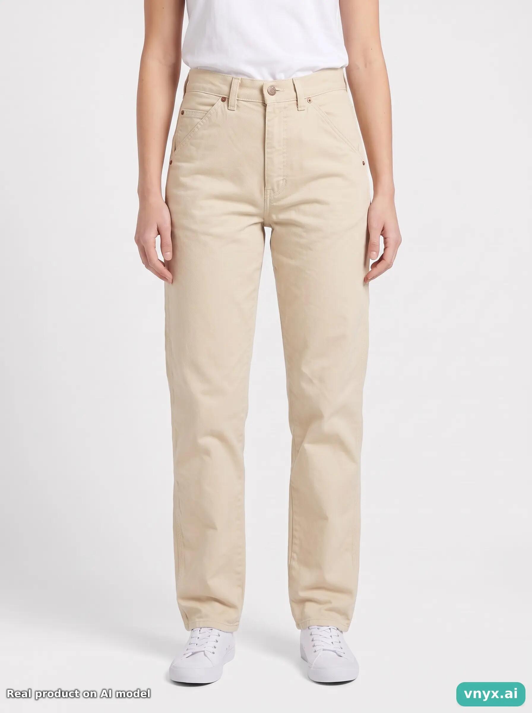 Second Life - Vintage Lee Soft Beige Trousers Jeans Women 25 L34 5/6