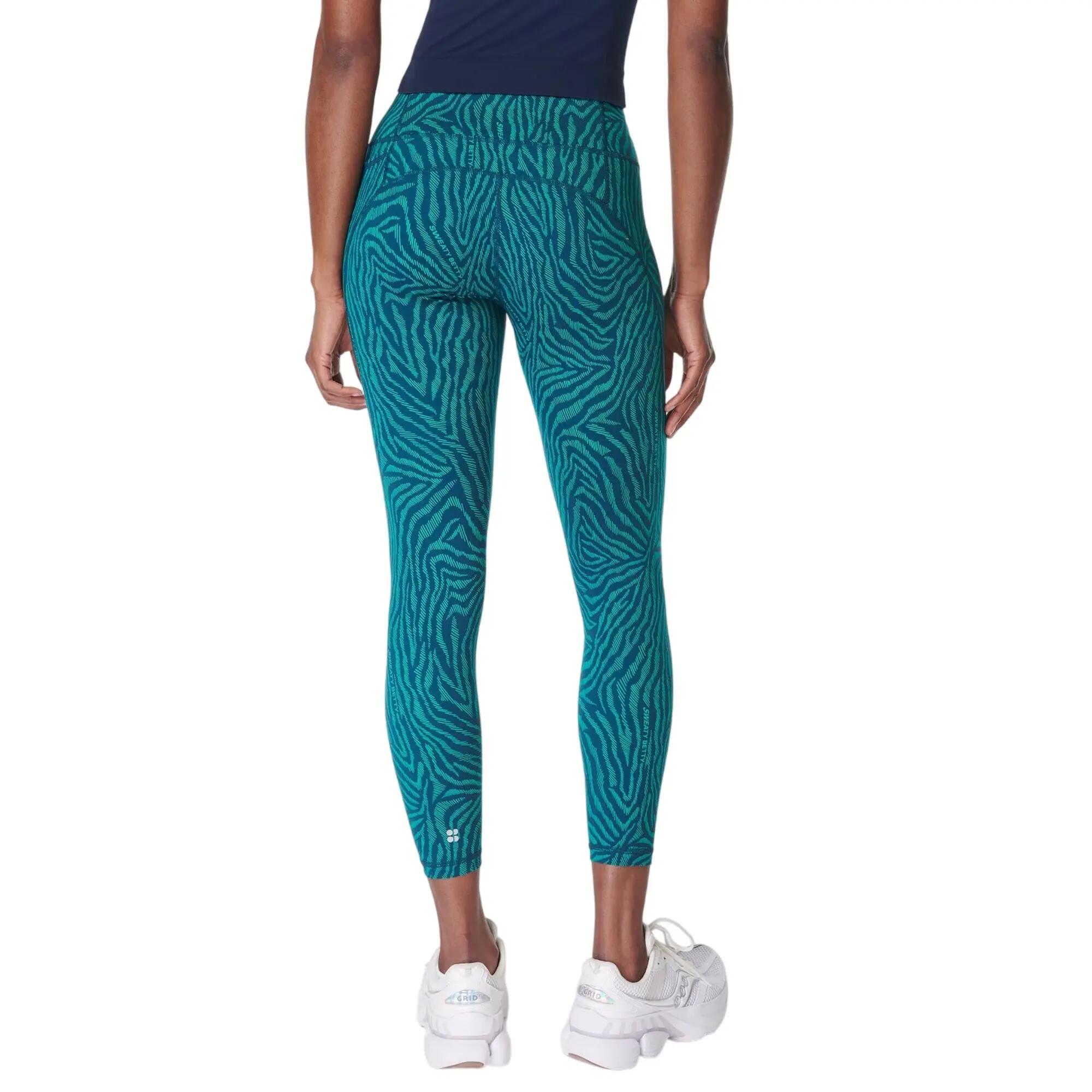 Workoutlegging voor dames met Power Zebraprint (Groen) 3/4