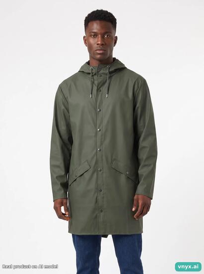 Second Life - Vintage RAINS Olive Long Coat Men M