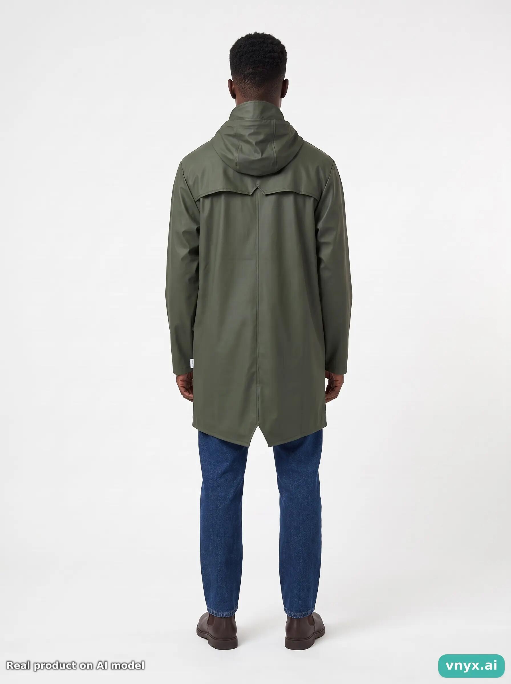 Second Life - Vintage RAINS Olive Long Coat Men M 4/5