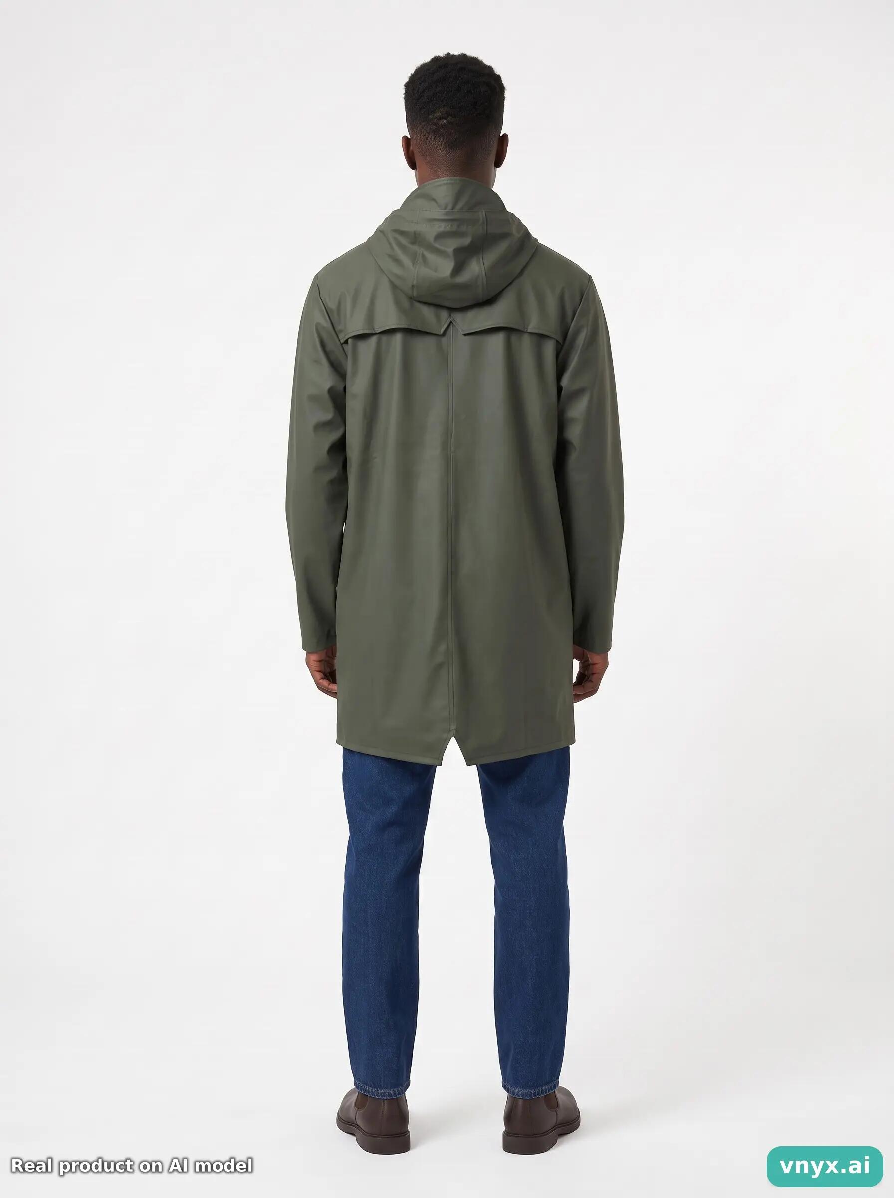 Second Life - Vintage RAINS Olive Long Coat Men M 2/5