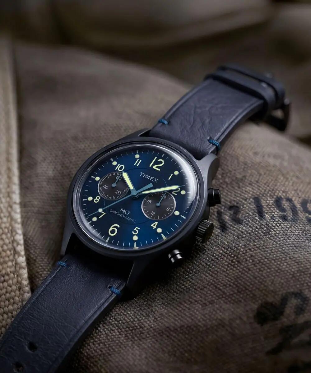 Timex Chronographe Montre Noir/Bleu TW2Y71300 5/6