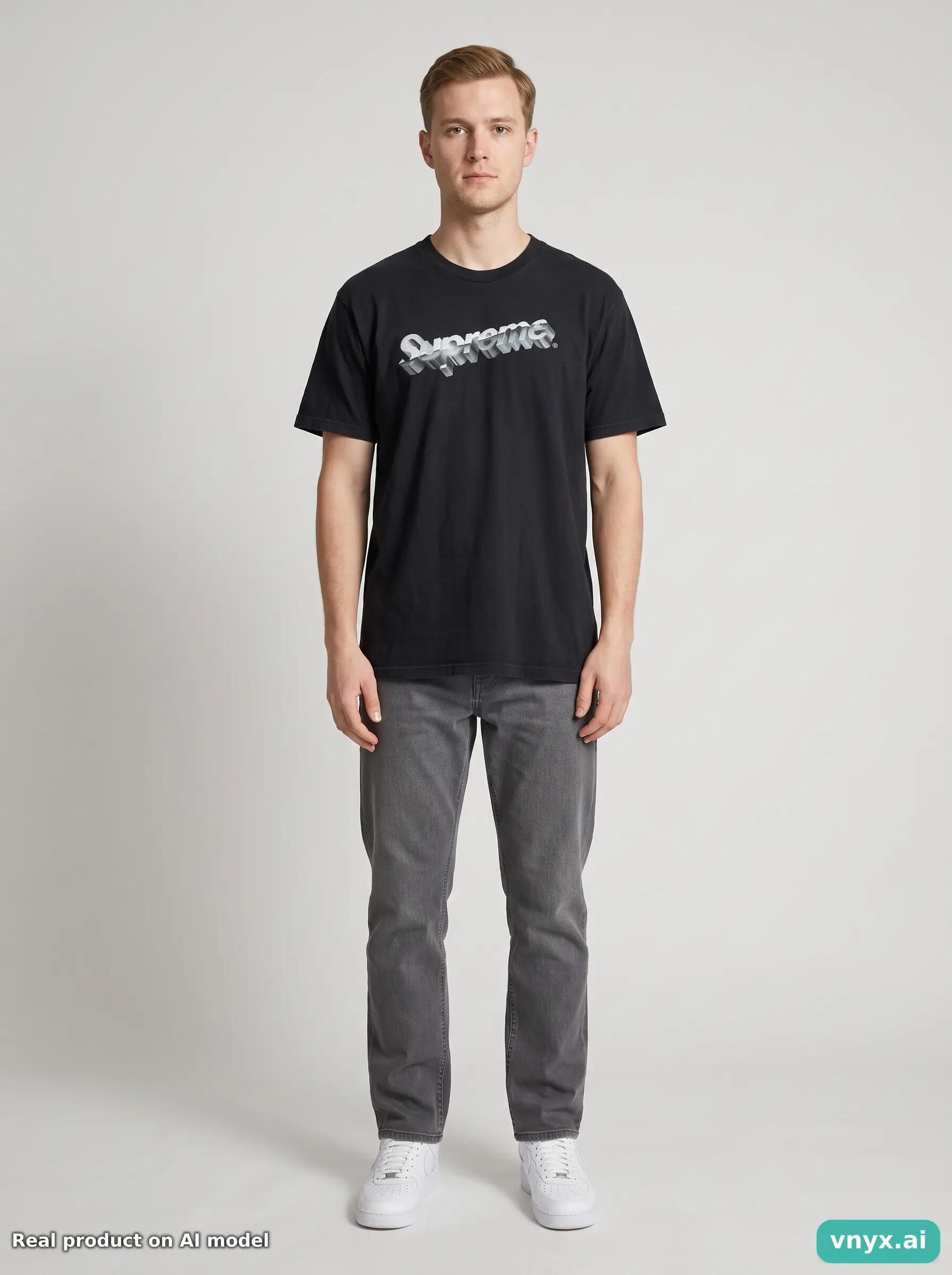 Second Life - Vintage Supreme Black T-Shirt Men L 3/5