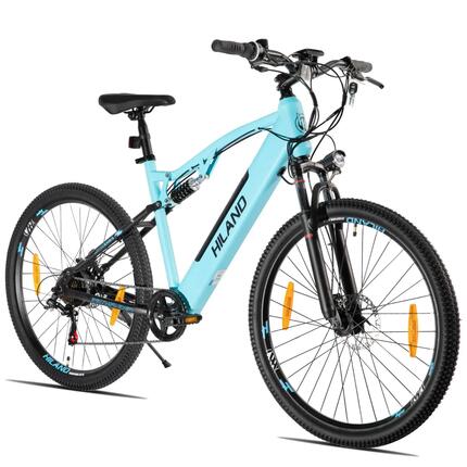Femme Homme VTT Électrique 27,5 pouces 7 Vitesses Double Suspension Spokane