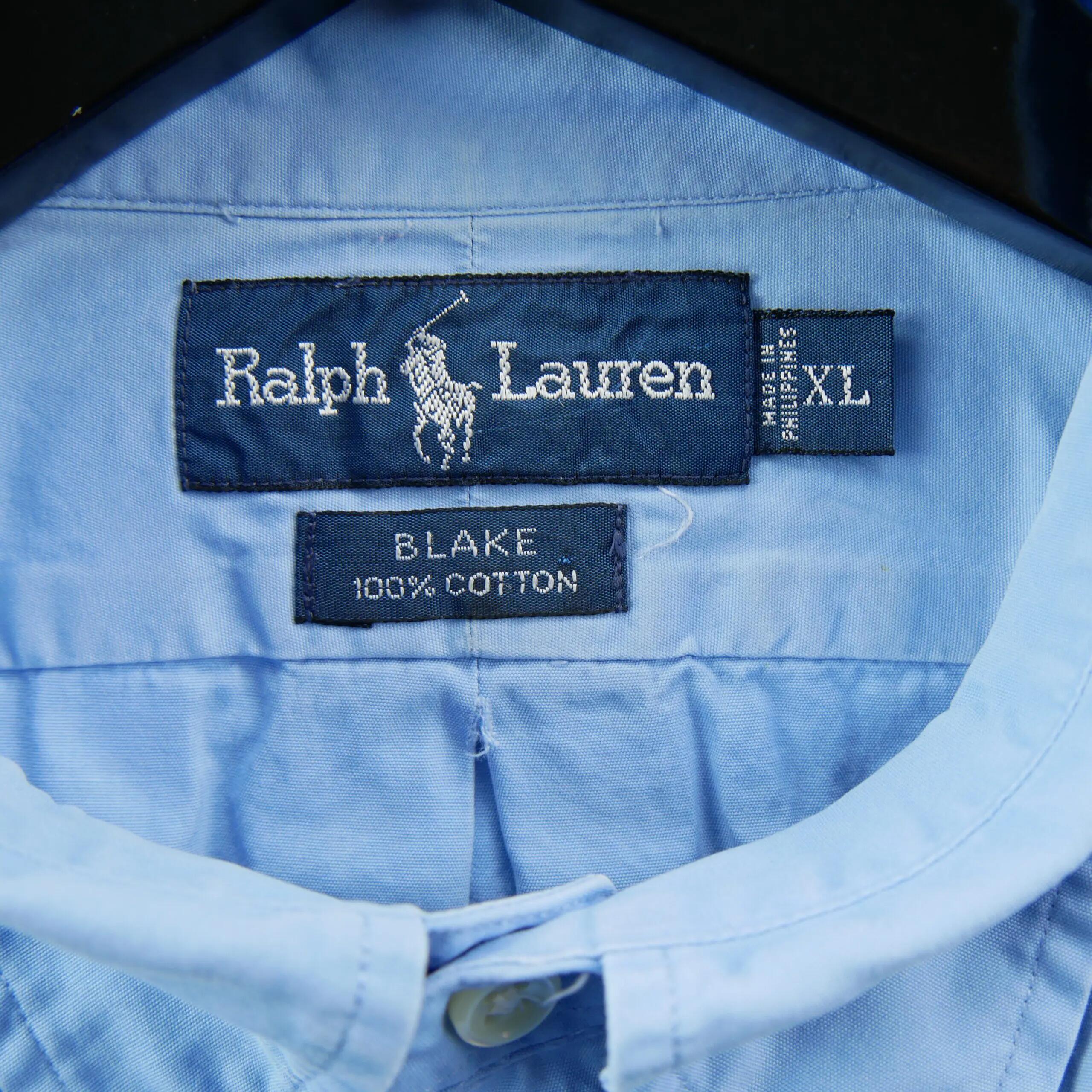 Second hand - Camicia classica uomo tinta unita blu - Stato molto buono 6/6