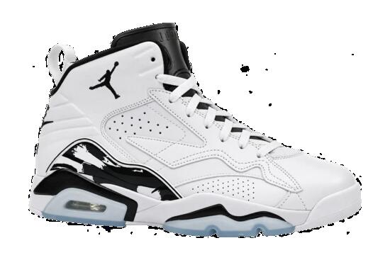 Hommes - Baskets montantes basses - Lacets, cuir - Air Jordan MVP - Blanc-Noir