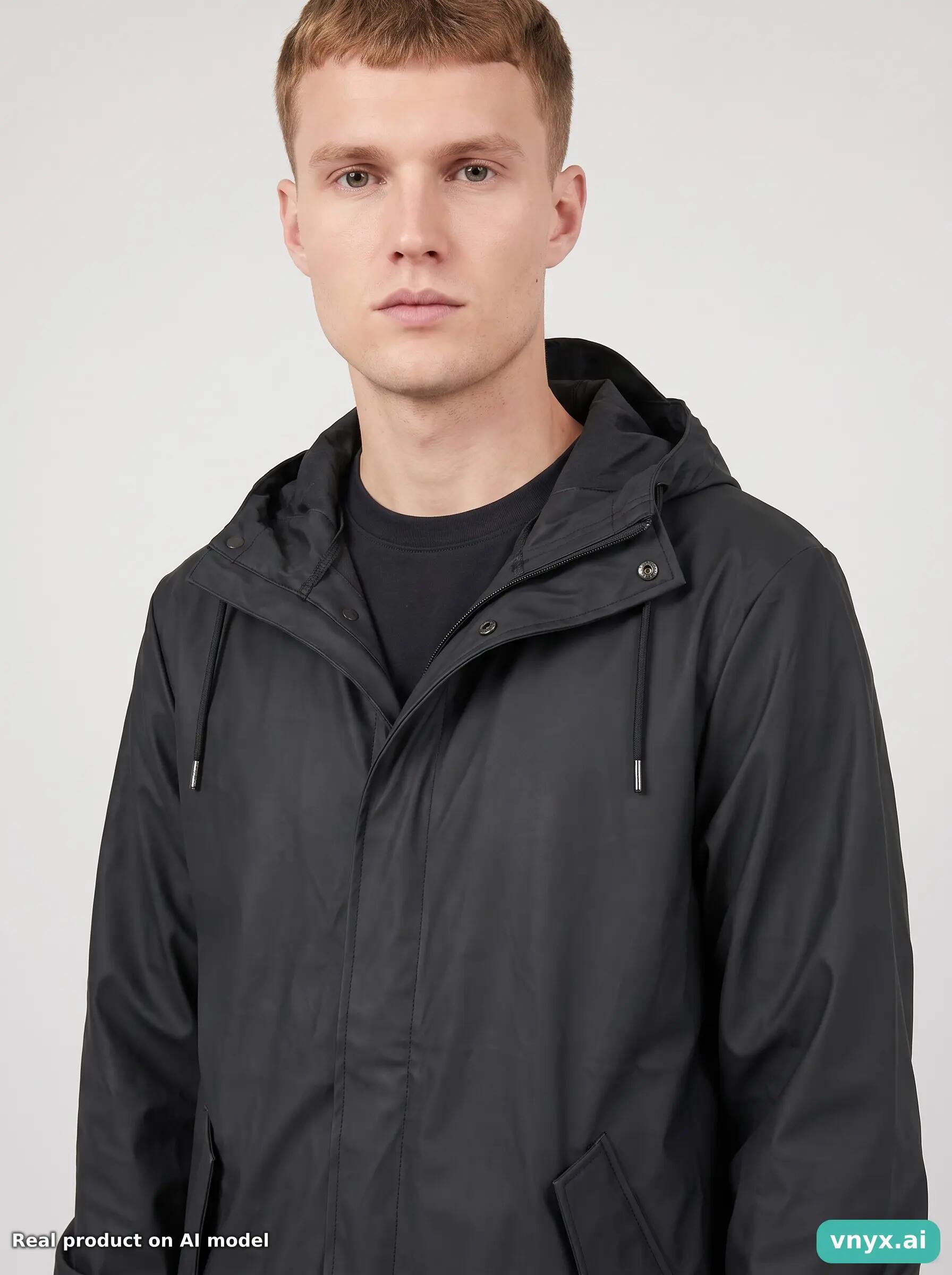 Second Life - Vintage RAINS Deep Black Long Coat Men S 5/5