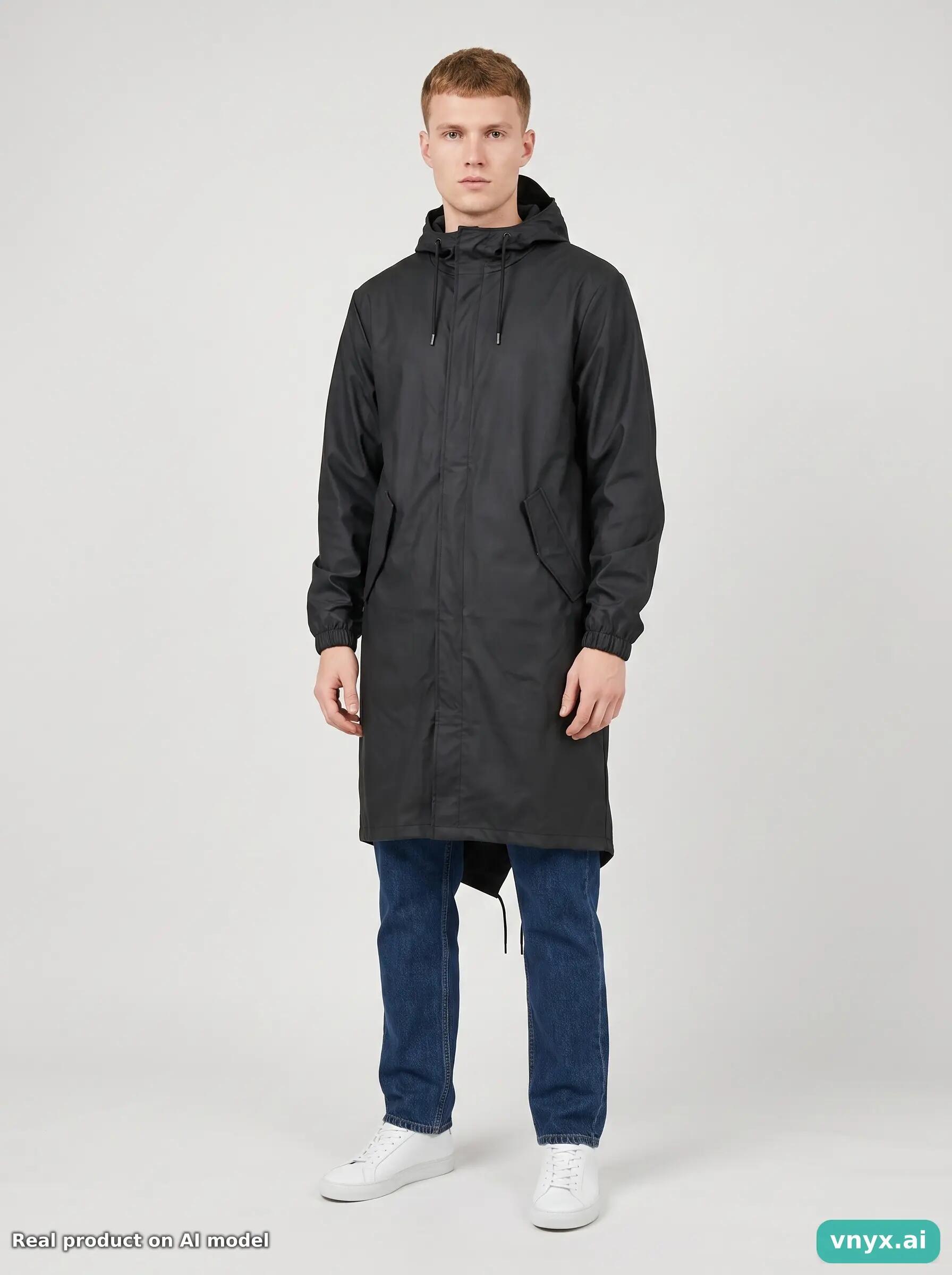 Second Life - Vintage RAINS Deep Black Long Coat Men S 3/5