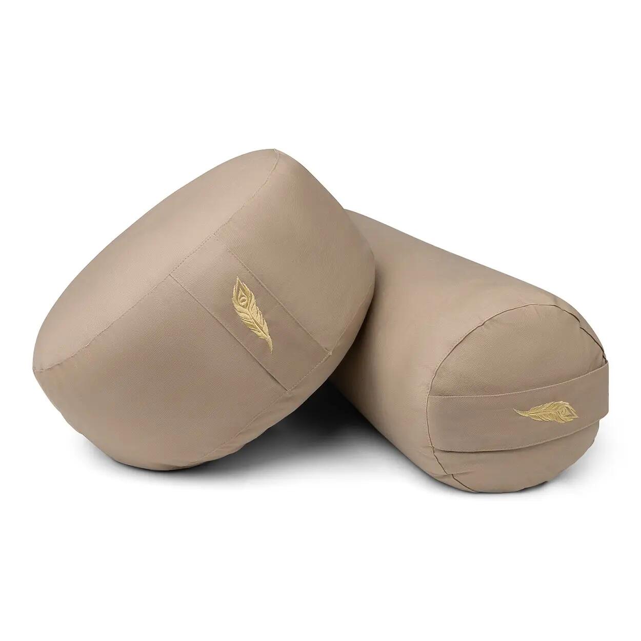 Yoga Bolster - Yoga Kussen - Desert Bruin - 60 x 20 cm - GOTS Keurmerk 3/3