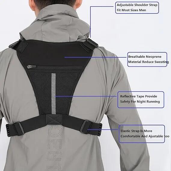 Sacoche de poitrine pour sports outdoor homme et femme, sac de course léger et r 5/6