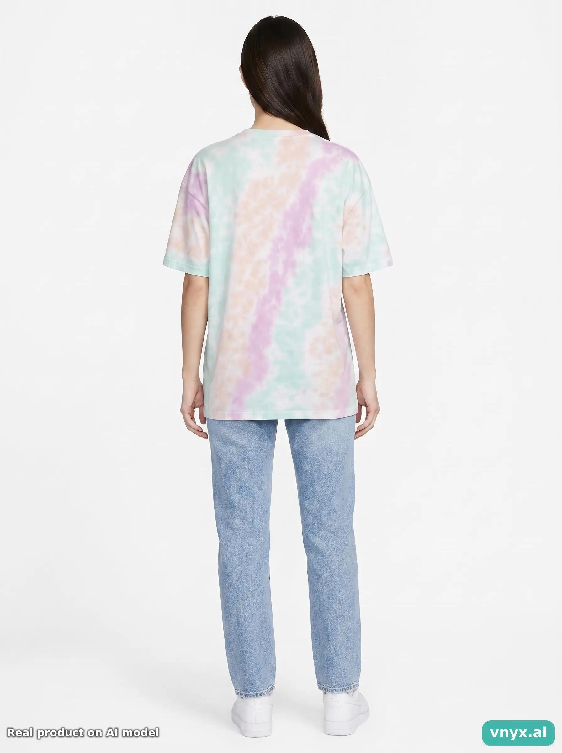 Second Life - Nike T-Shirt in Pastel Tie-Dye size L 4/5