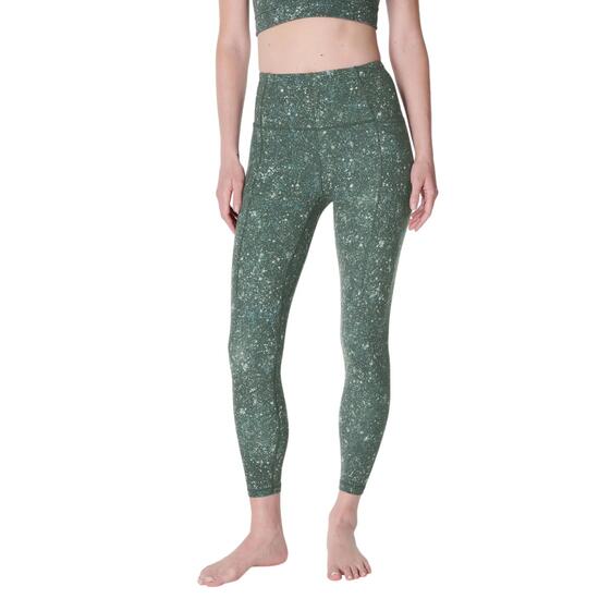 Legging 7/8 Yoga Motif/style Petites Taches Femme (Vert)