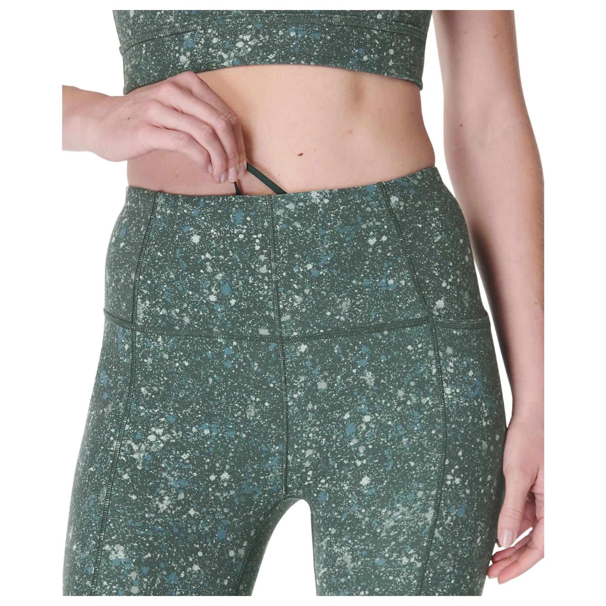 Legging 7/8 Yoga Motif/style Petites Taches Femme (Vert) 4/5