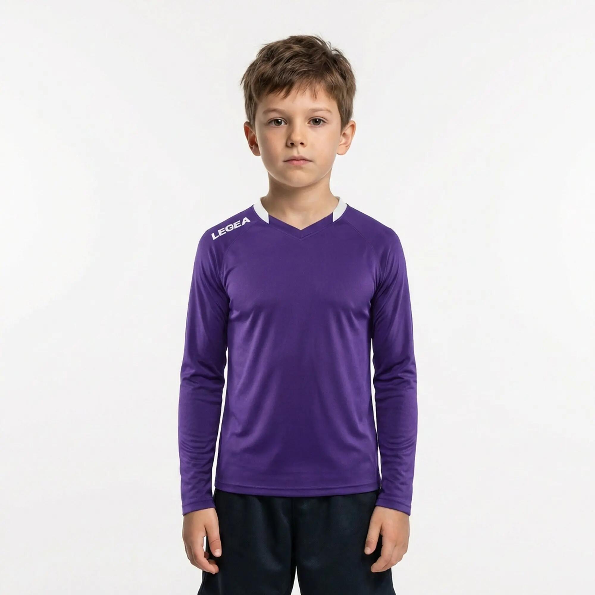 Pack de 5 camisolas de futebol MONACO cor roxo-branco - tamanho 2XS (criança) 4/6