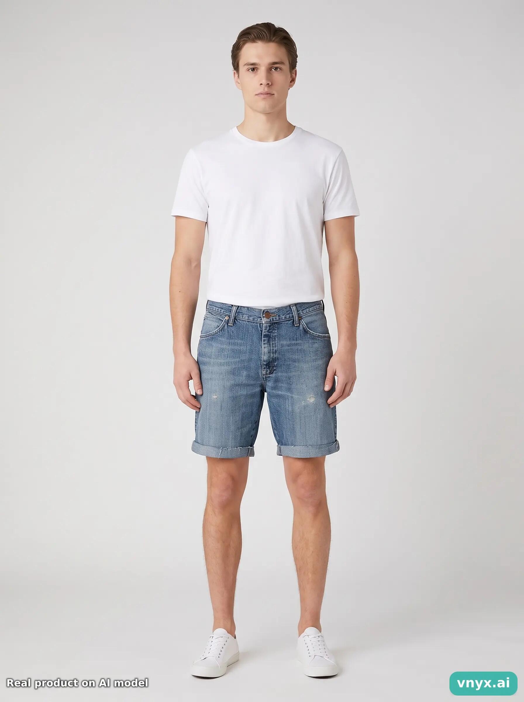 Second Life - Vintage Wrangler Light Blue Denim Shorts Men 33 6/6