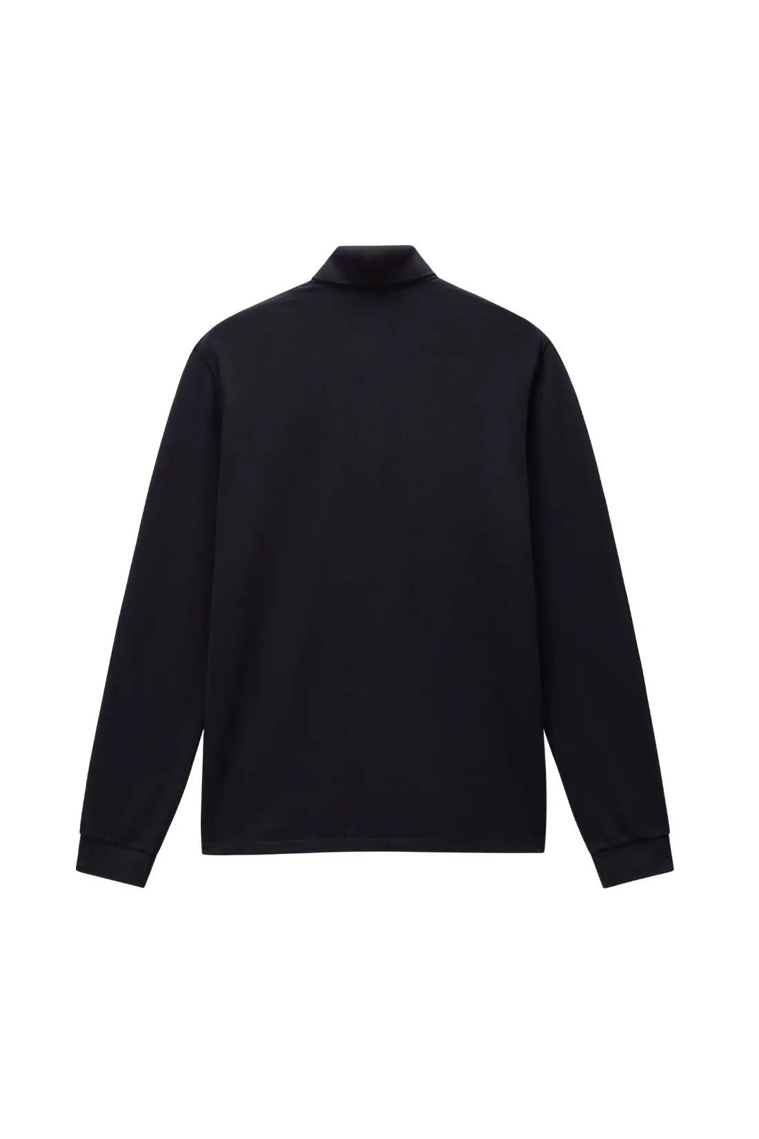 Polo - Sportswear - Homme - Manches longues, coton, coupe regular - Evan - Noir 2/2