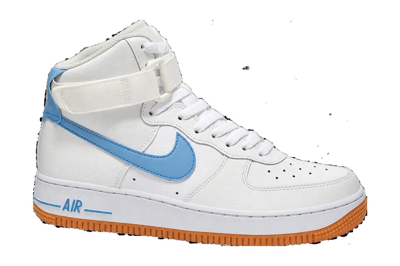 Zapatillas mujer altas blancas con suela azul claro Nike Air Force 1 1/1