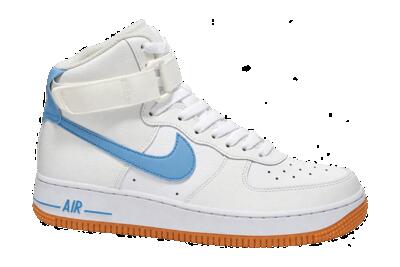 Dames - sneaker - high-top - wit, lichtblauw kauwgom - nike air force 1