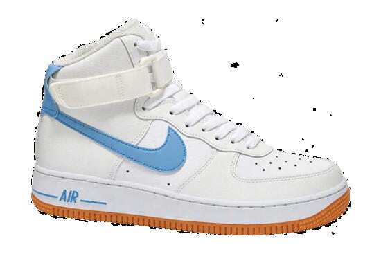 Zapatillas mujer altas blancas con suela azul claro Nike Air Force 1