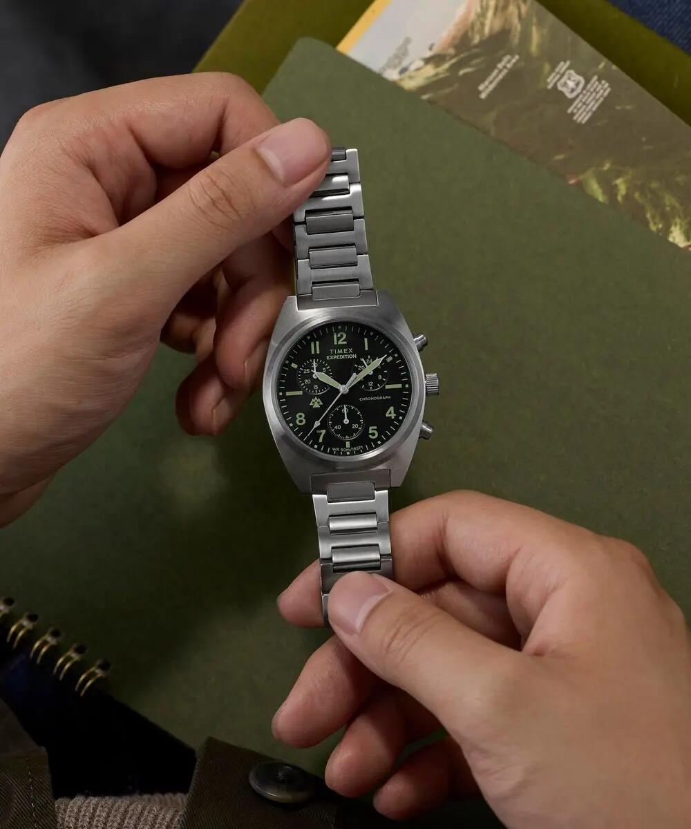 Timex Chronograph Uhr Silber/Schwarz TW2Y61200 6/6