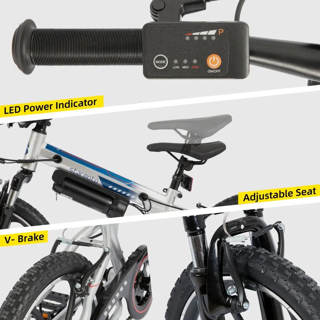 Kinder Jugendliche E-Mountainbike 20 Zoll 250W Akku 5/6