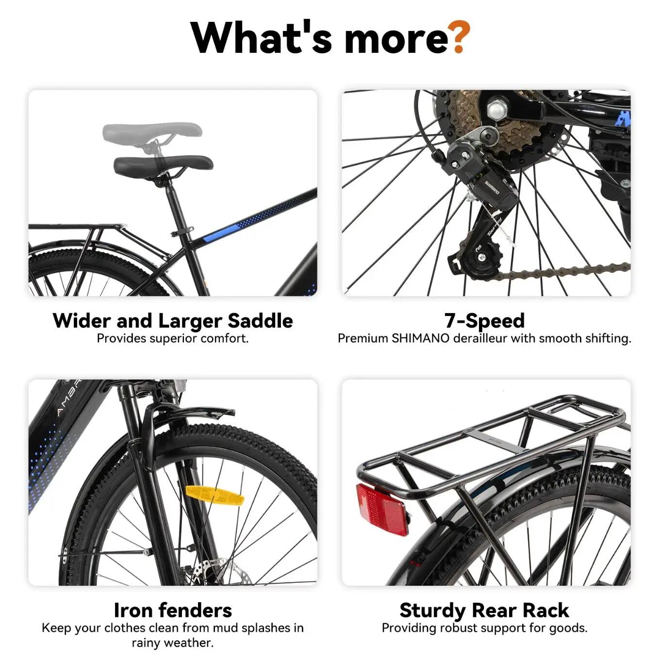 Mujer Hombre Bicicleta Eléctrica Urbana 26 Pulgadas 250W 36V 7 Velocidades 6/7