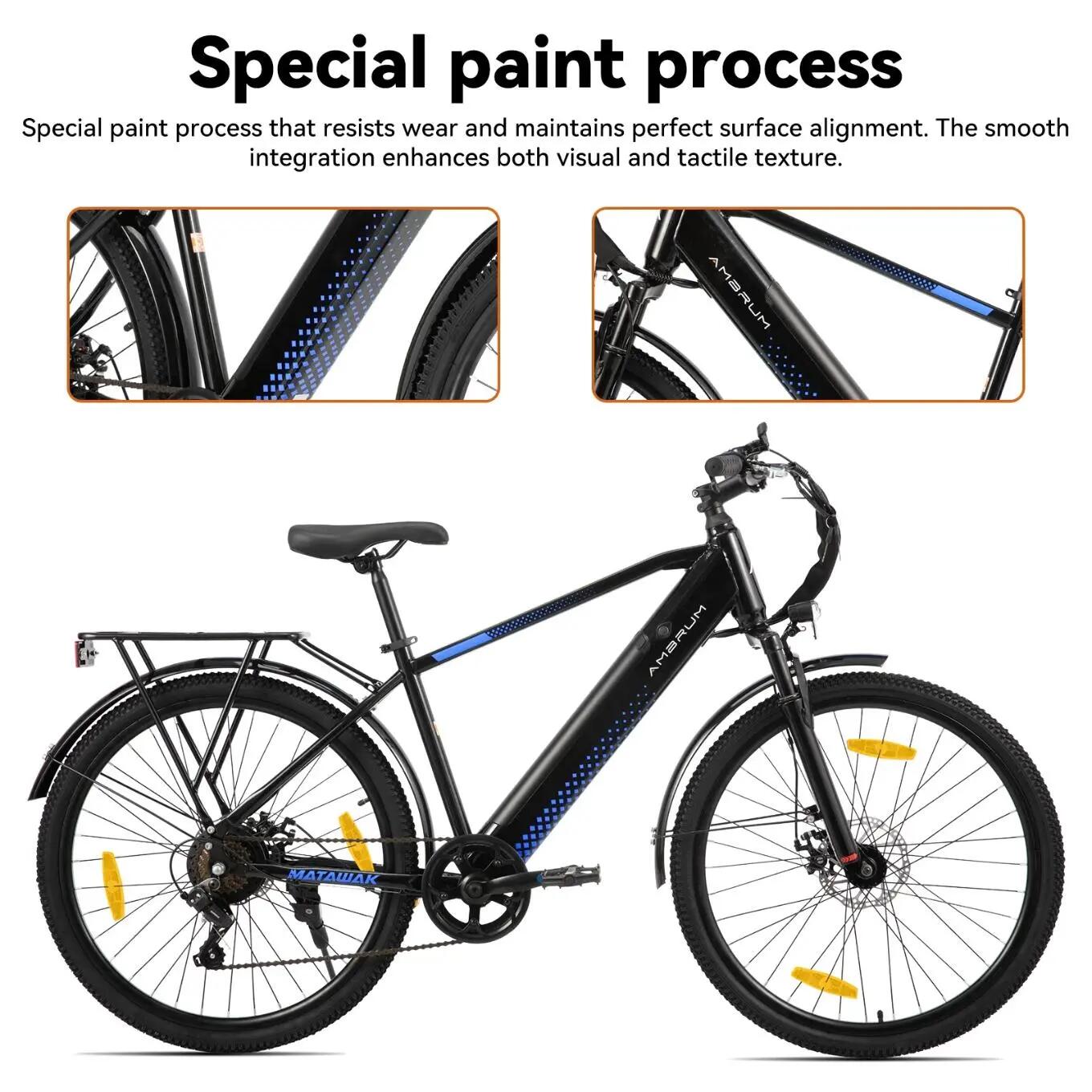 Mujer Hombre Bicicleta Eléctrica Urbana 26 Pulgadas 250W 36V 7 Velocidades 2/7